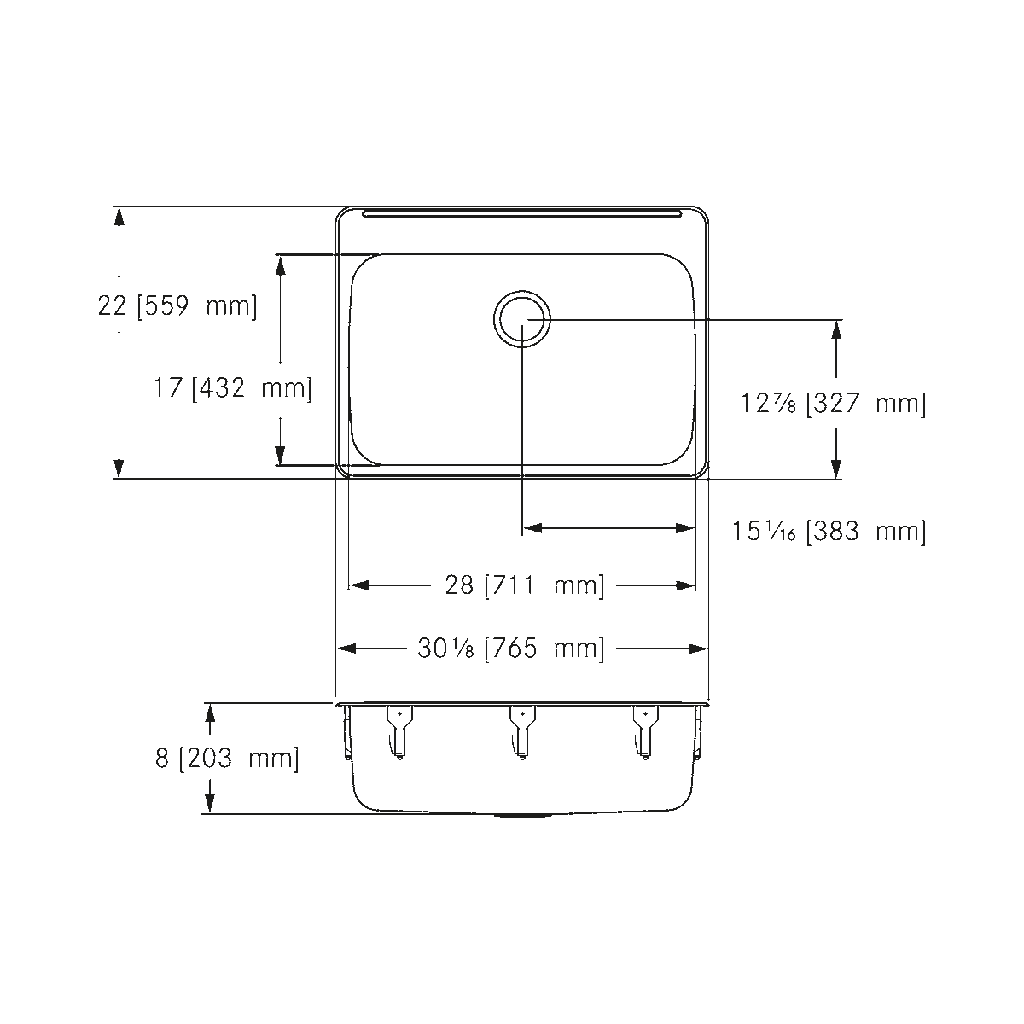 Franke LBS7808P-1 Single With Ledge 18 Gauge
