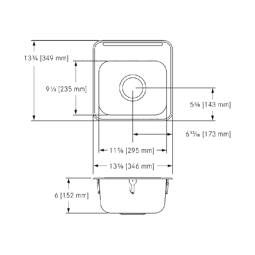 Franke LBS9106-1-2 Single With Ledge 20 Gauge