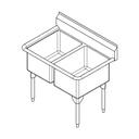 Franke RDL2436-1-2 Restaurant Series 16 Gauge Double Compartment