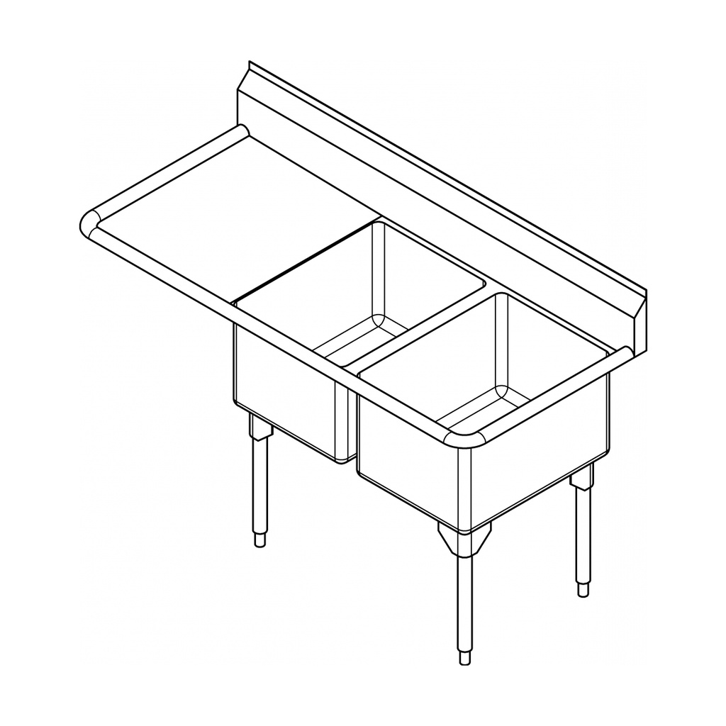 Franke RDL2436R-1 Restaurant Series 16 Gauge Double Compartment