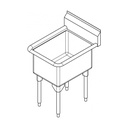 Franke RSL2418-1-2 Restaurant Series 16 Gauge Single Compartment