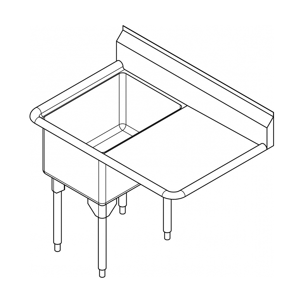 Franke RSL2418L-1-2 Restaurant Series 16 Gauge Single Compartment