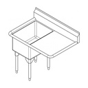 Franke RSL2424L-1 Restaurant Series 16 Gauge Single Compartment
