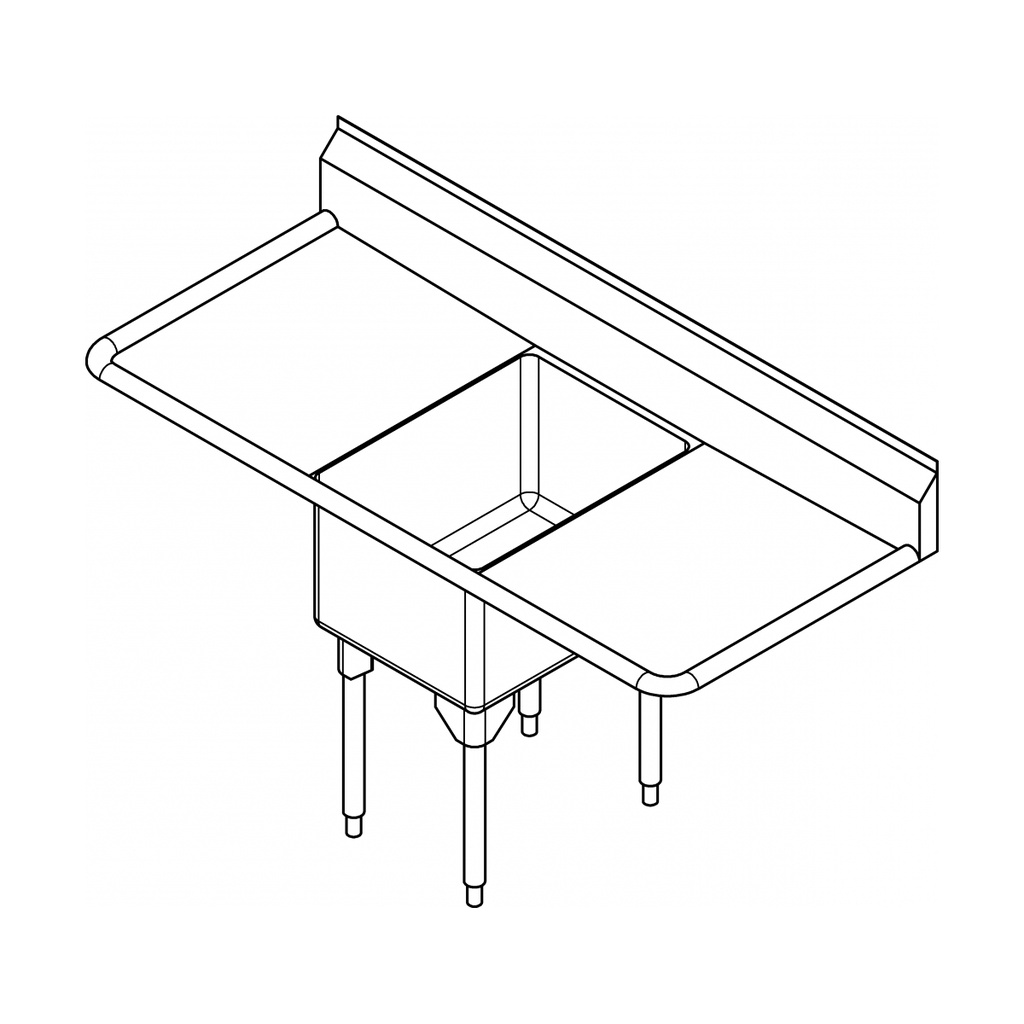 Franke RSL2424LR-1 Restaurant Series 16 Gauge Single Compartment