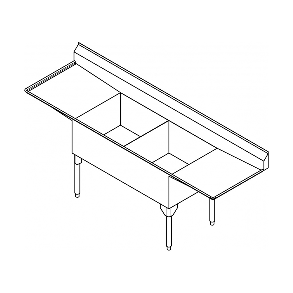 Franke SDL2436LR-1 Service Series 14 Gauge Double Compartment