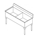 Franke SDL2448-1-2 Service Series 14 Gauge Double Compartment