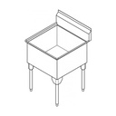 Franke SSL2418-1 Service Series 14 Gauge Single Compartment
