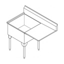 Franke SSL2418L-1-2 Service Series 14 Gauge Single Compartment