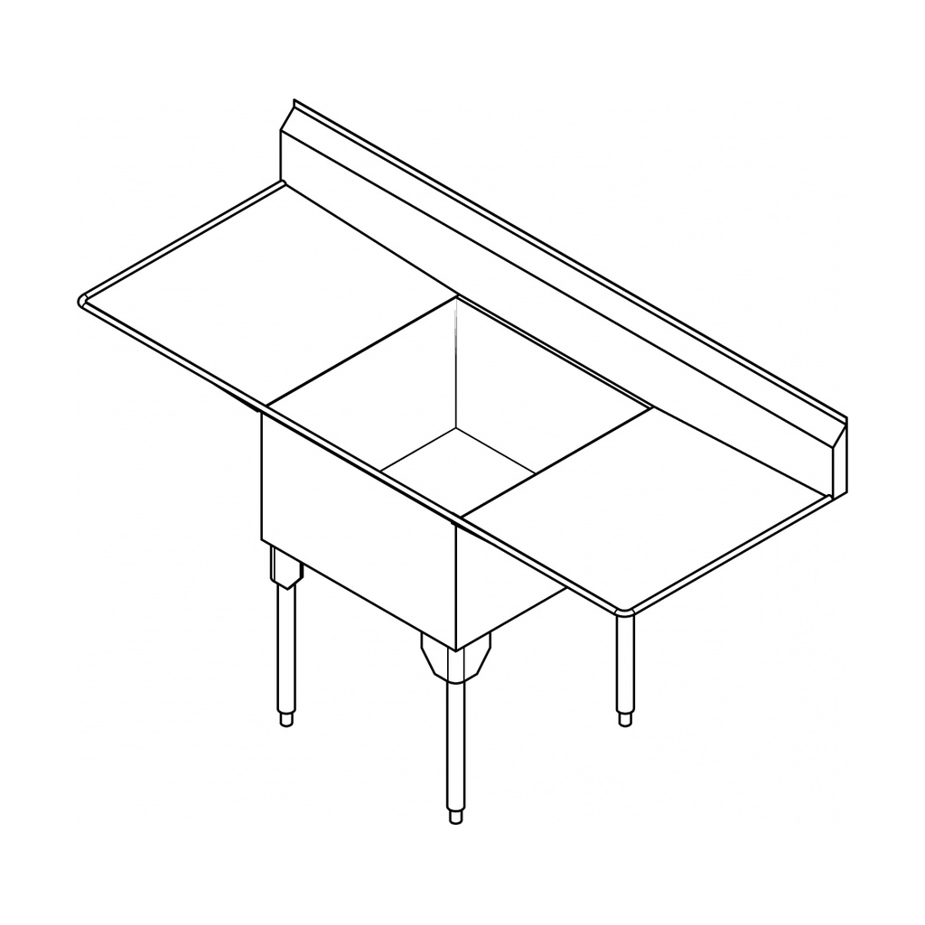 Franke SSL2424LR-1-2 Service Series 14 Gauge Single Compartment