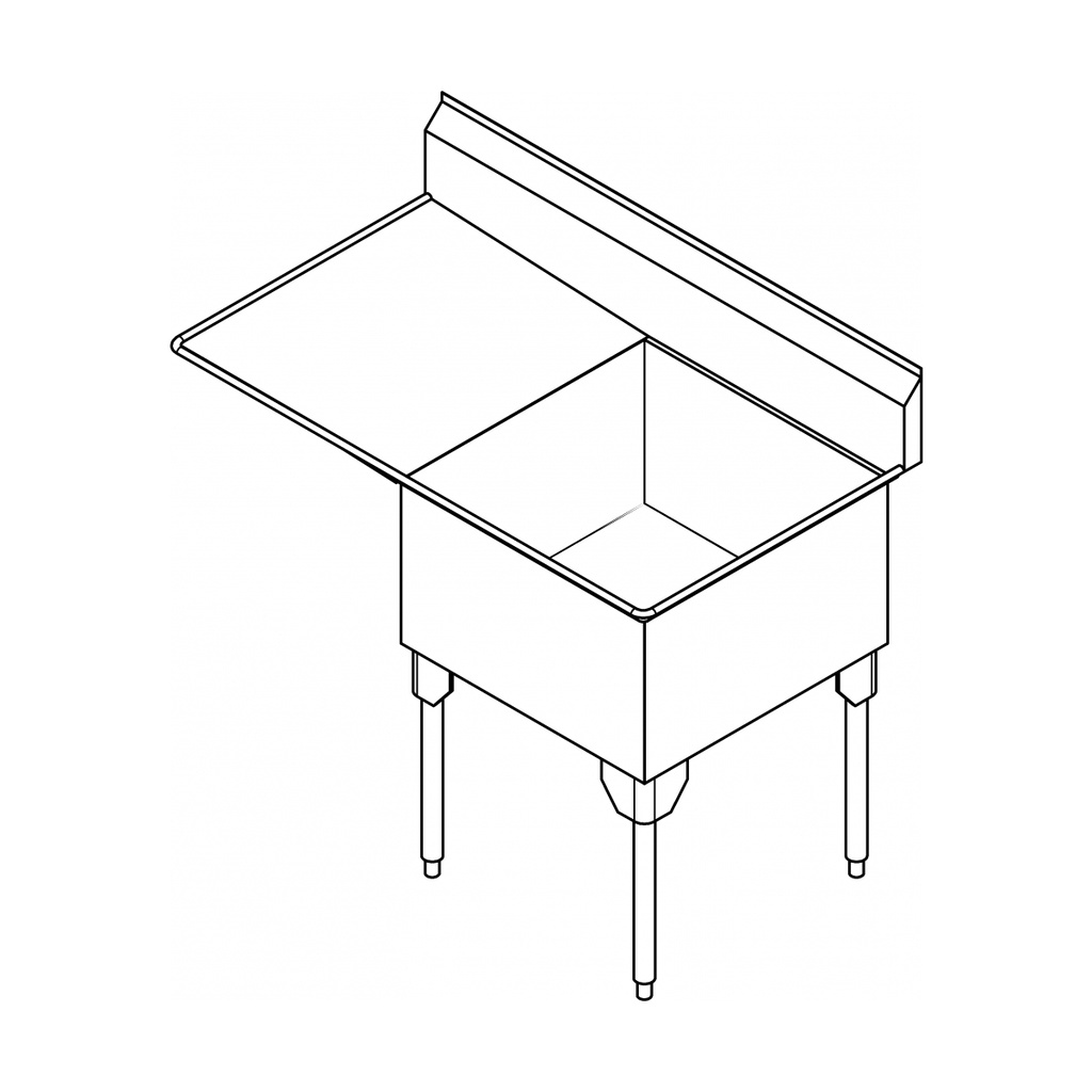 Franke SSL2424R-1 Service Series 14 Gauge Single Compartment