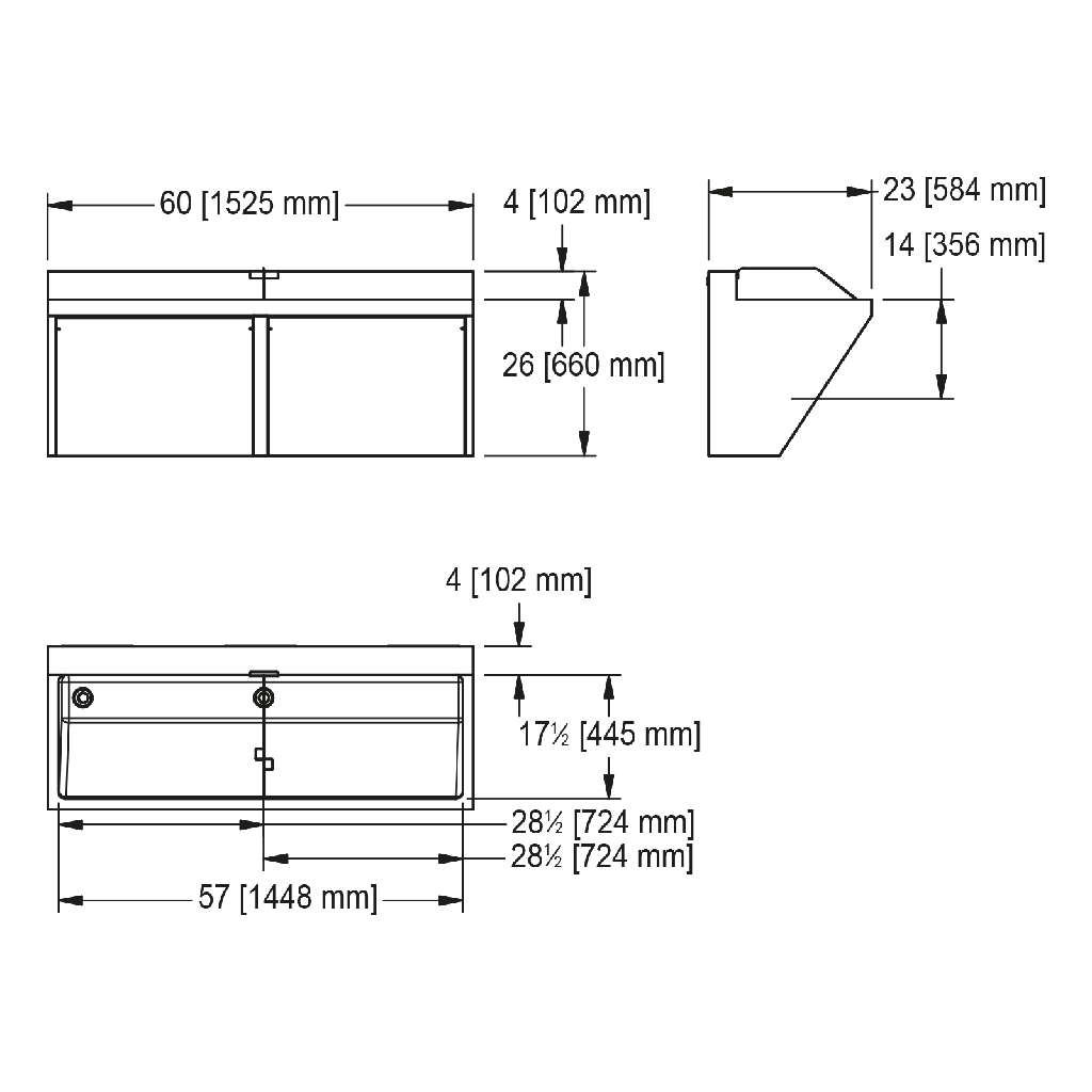 Franke SSU2-00-2 Scrub Sink 16Ga 2 Hole