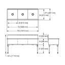 Franke TL2472-1-2 Classic Series 16 Gauge Triple Compartment