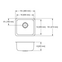 Franke UCS4608-316P-1 Single Undermount Sink 18Ga T316