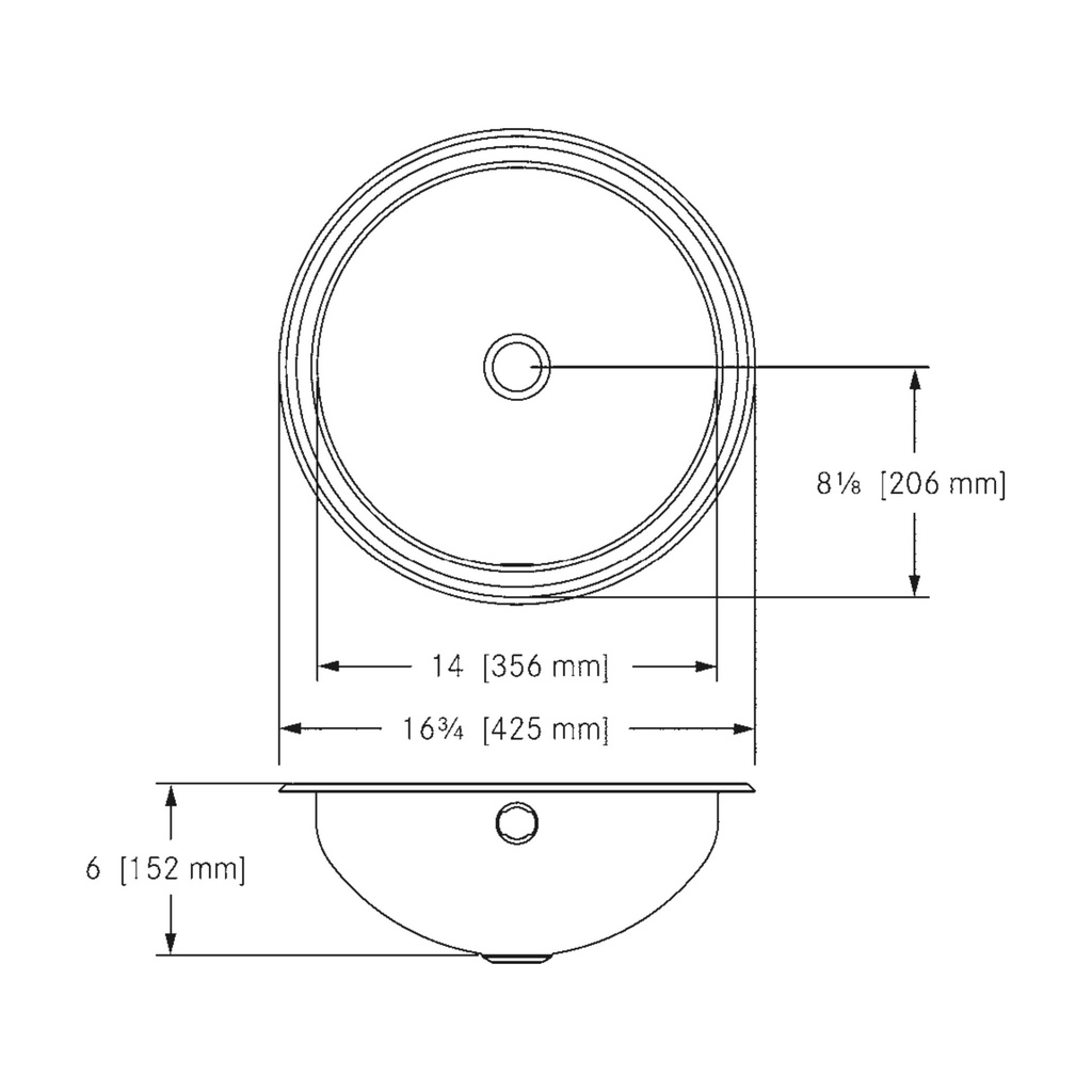 Franke V17-6 Vanity No Ledge 18 Gauge No Overflow
