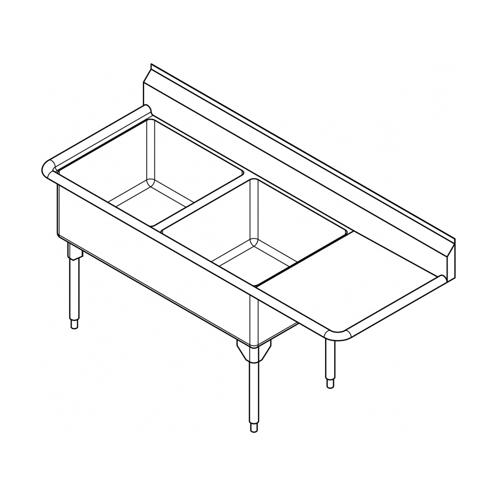 Franke WDL2436L-1-2 World-Class Series 14 Gauge Double Compartment