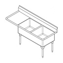 Franke WDL2448R-1-2 World-Class Series 14 Gauge Double Compartment