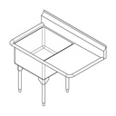 Franke WSL2418L-1 World-Class Series 14 Gauge Single Compartment