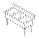 Franke WTL2454-1 World-Class Series 14 Gauge Triple Compartment