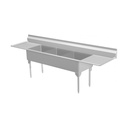 Franke WTL2454LR-1-2 World-Class Series 14 Gauge Triple Compartment