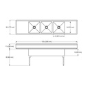 Franke WTL2472LR-1 World-Class Series 14 Gauge Triple Compartment