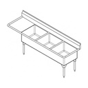 Franke WTL2472R-1-2 World-Class Series 14 Gauge Triple Compartment