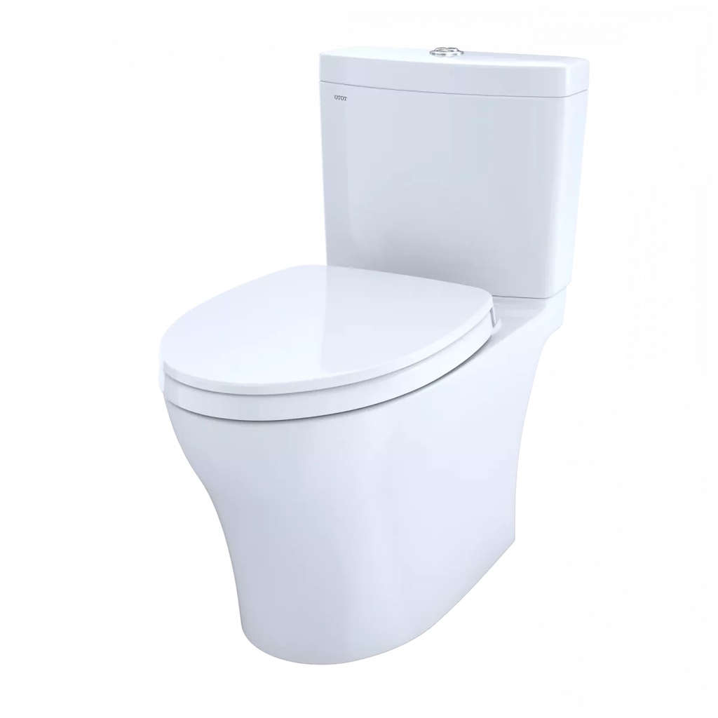 TOTO CST446CEMFGN#01 Aquia IV Two-Piece Elongated Dual Flush 1.28 and 0.9 GPF Toilet with CEFIONTECT Cotton White CST446CEMFGN#01