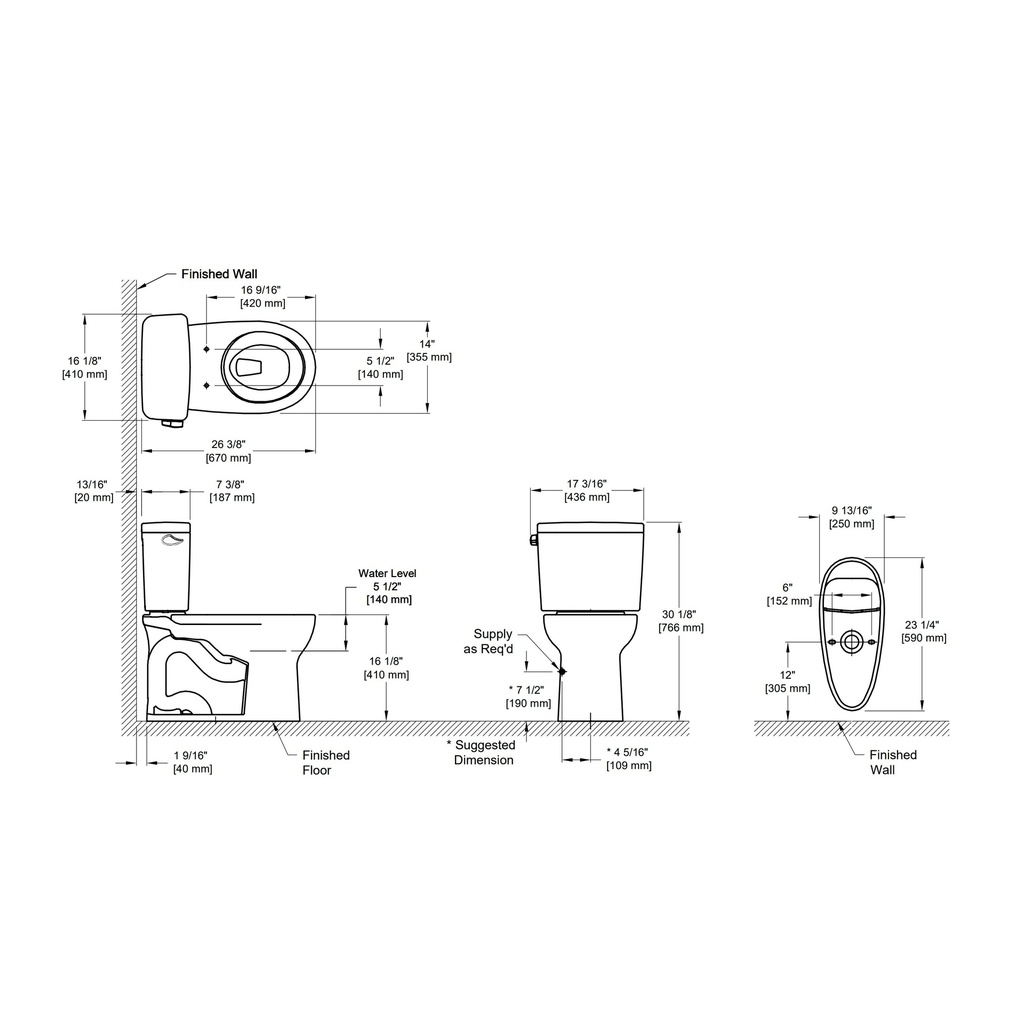 TOTO CST775CEFRG#01 Drake 2Pc Round Front Toilet1.28Gpf Right Hand Lever