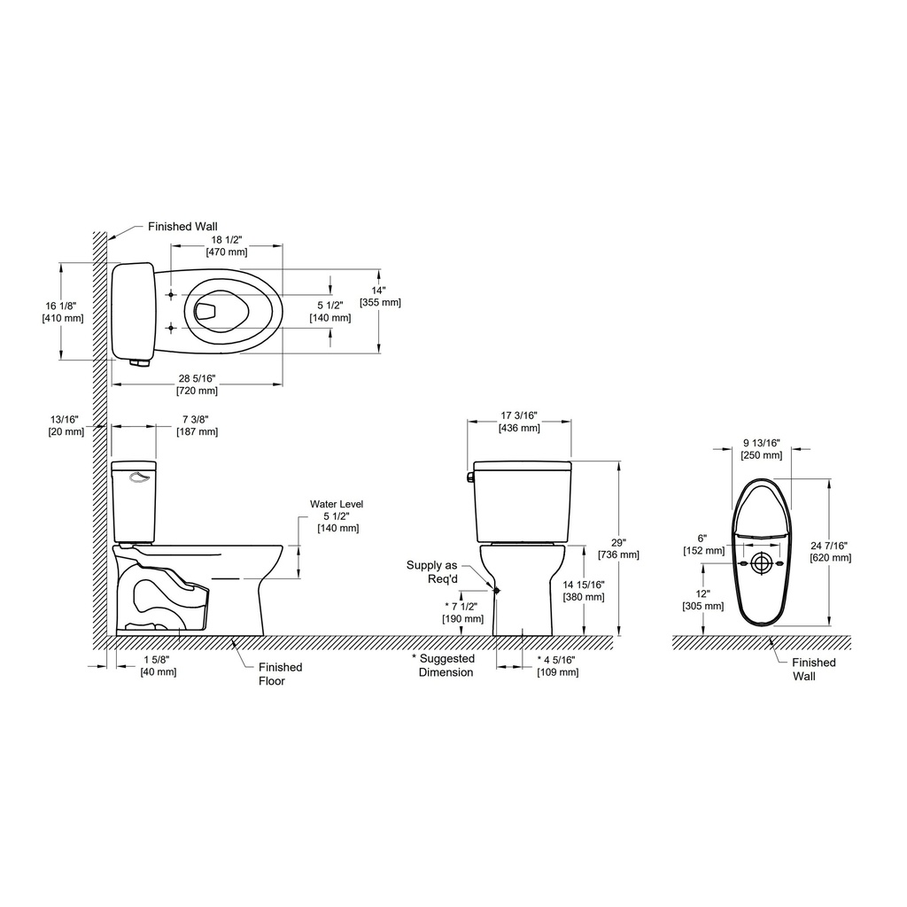 TOTO CST776CEG#03 Drake 2Pc Toilet 1.28Gpfcefiontect Bone