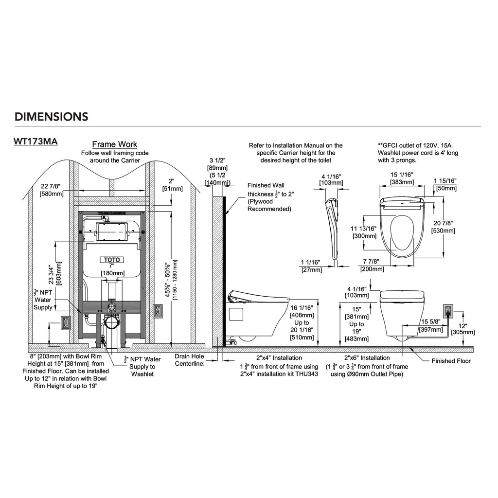 TOTO CWT4284736CMFGA#MS Ep Wh Bowl W/ Washlet+ S7A & Autoflush (0.9 & 1.28 Gpf)