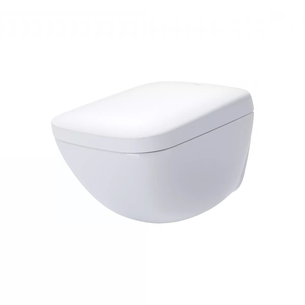 TOTO CWT9538CEMFG#01 WX1 Dual Flush 1.2 or 0.8 GPF Wall-Hung Toilet with Integrated Bidet Seat and eWater+ Cotton White