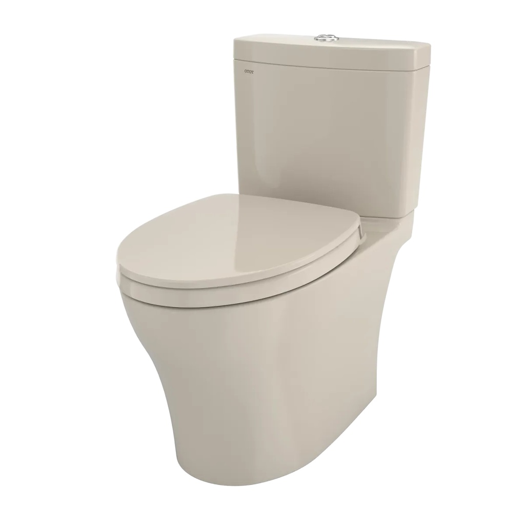 TOTO MS446124CEMGN#03 Aquia IV WASHLET+ Two-Piece Elongated Dual Flush 1.28 and 0.9 GPF Toilet with CEFIONTECT Bone MS446124CEMGN#03