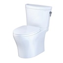 TOTO MS448124CEMFGN#01 Aquia IV Arc Two-Piece Elongated Dual Flush 1.28 and 0.9 GPF Universal Height Toilet with CEFIONTECT WASHLET+ Ready Cotton White MS448124CEMFGN#01