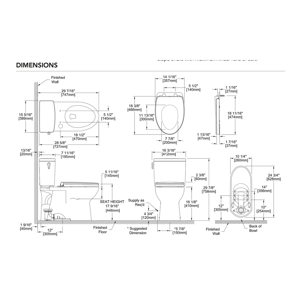 TOTO MS472124CUF#51 2Pc Glaston 1G W Seat Ss124 -