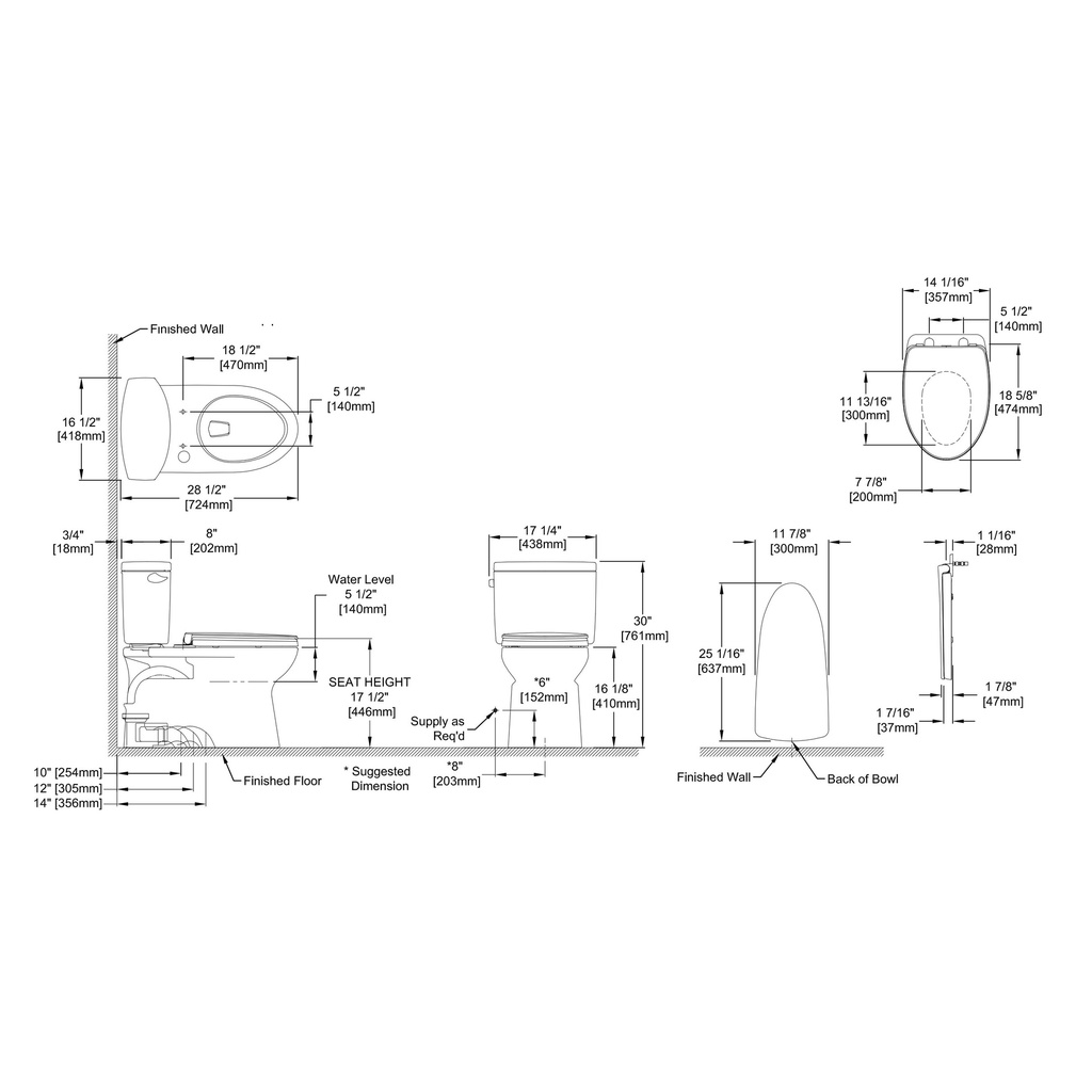 TOTO MS474124CEFG#01 Vespin Ii With Ss124 1.28Gpf Cotton