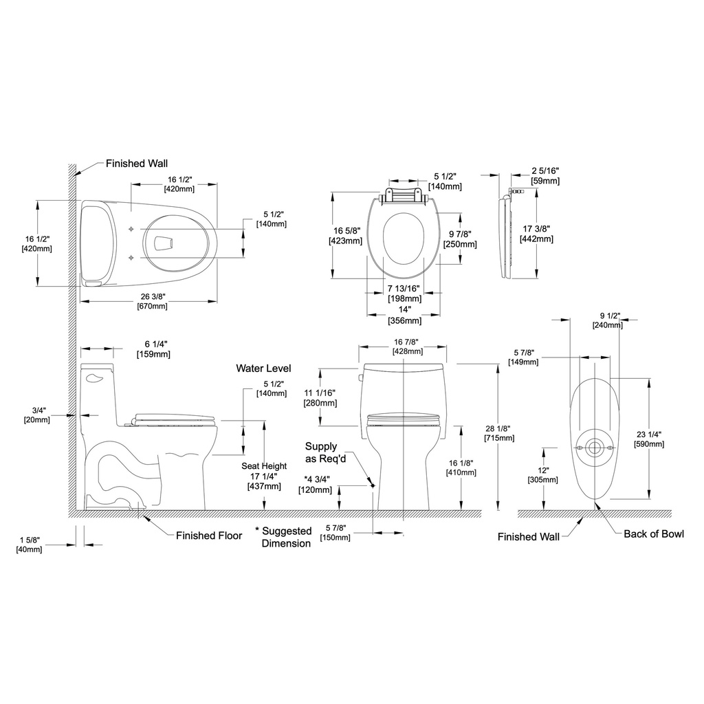 TOTO MS603113CEFG#12 Ultramax Tornado 1PC Toilet