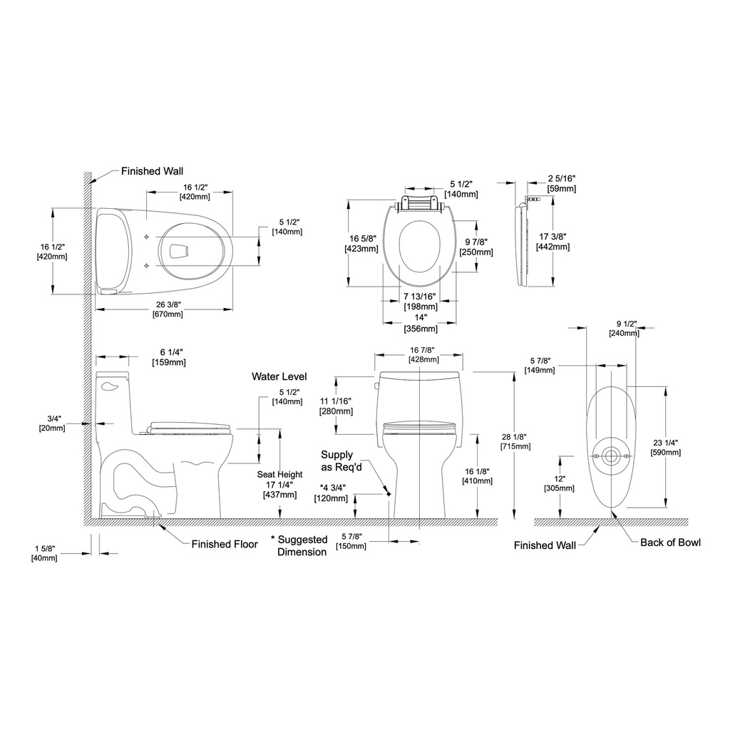 TOTO MS603113CSFG#01 Ultramax Tornado 1PC Toilet