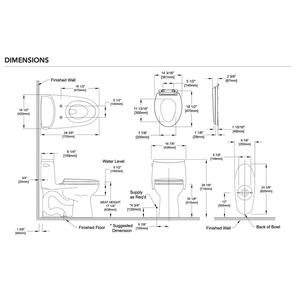 TOTO MS608114CEFG#01 Ultramax Tornado 1PC Toilet