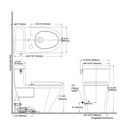 TOTO MS624124CEFG#03 Legato 1Pc Ss124 Connect + Uh Cefiontect Bone