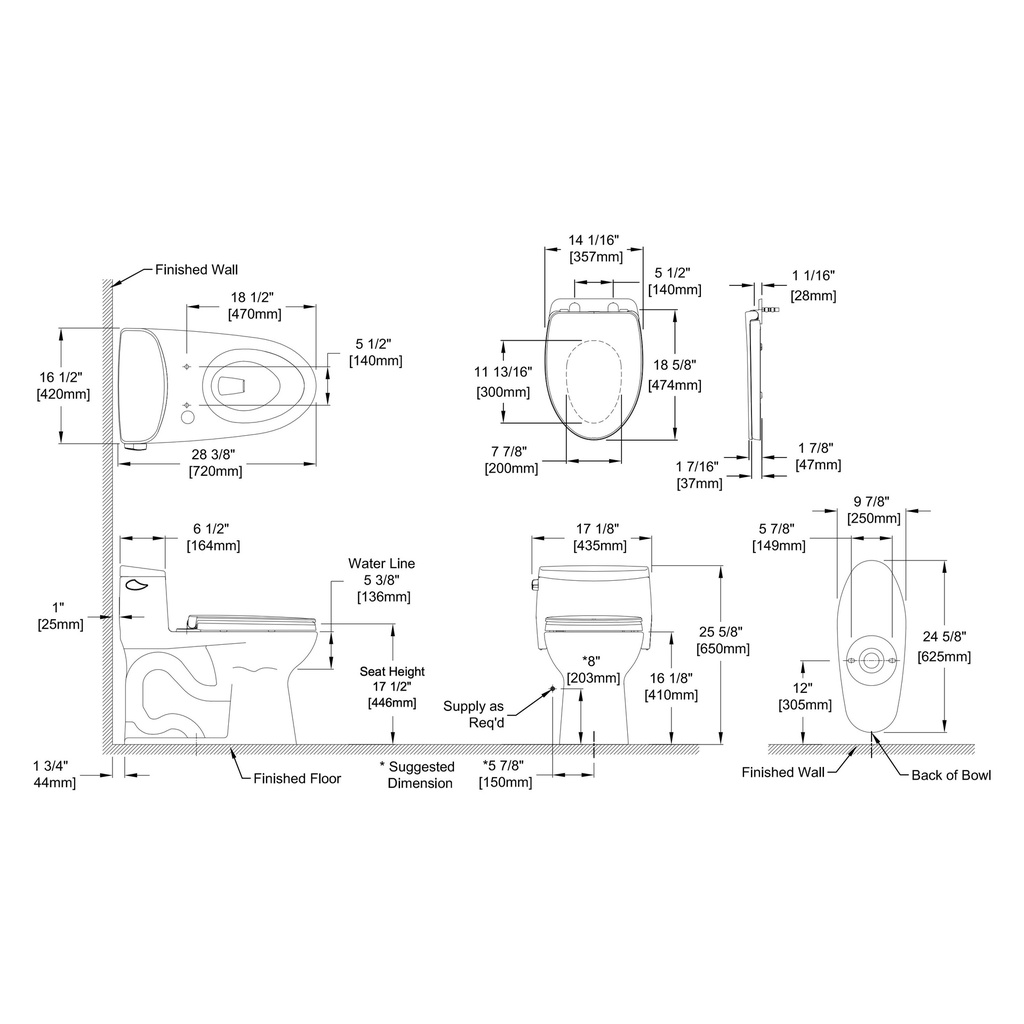 TOTO MS634124CEFG#01 1Pc Supreme Ii Uh Tornado Flus H 1.28Gpf Cotton