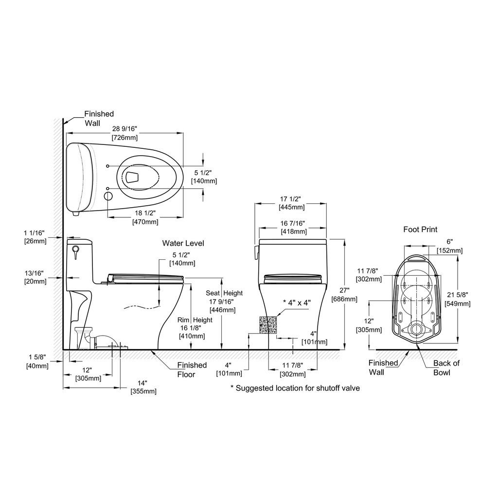 TOTO MS642124CEFG#03 Nexus 1Pc Toilet 1.28Gpf -Bone 
