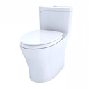 TOTO MS646124CEMFGN#01 Aquia IV One-Piece Elongated Dual Flush 1.28 and 0.9 GPF Universal Height WASHLET+ Ready Toilet with CEFIONTECT Cotton White- MS646124CEMFGN#01