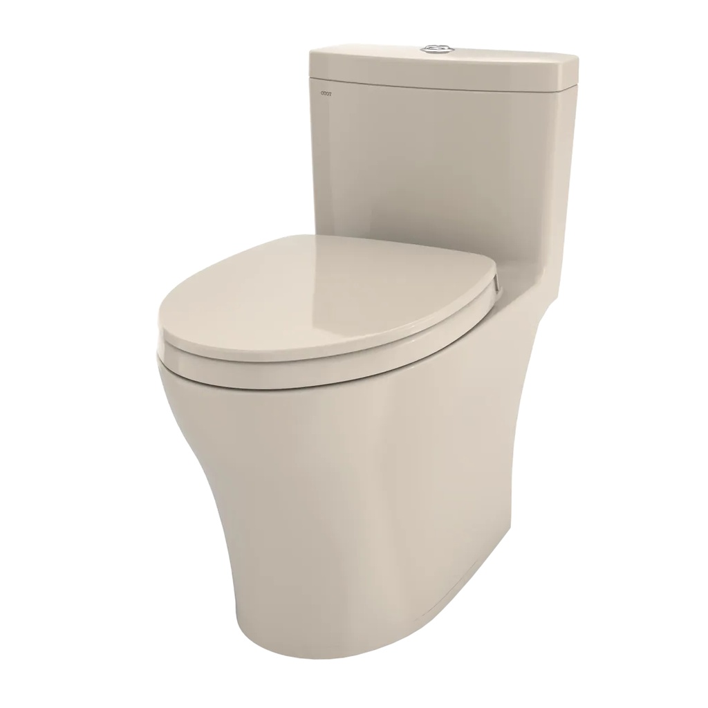 TOTO MS646124CEMFGN#03 Aquia IV One-Piece Elongated Dual Flush 1.28 and 0.9 GPF Universal Height WASHLET+ Ready Toilet with CEFIONTECT Bone- MS646124CEMFGN#03