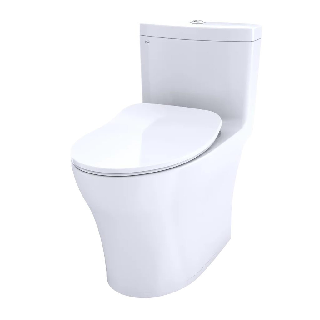 TOTO MS646234CEMFGN#01 Aquia IV One-Piece Elongated Dual Flush 1.28 and 0.9 GPF Universal Height WASHLET+ Ready Toilet with CEFIONTECT Cotton White- MS646234CEMFGN#01