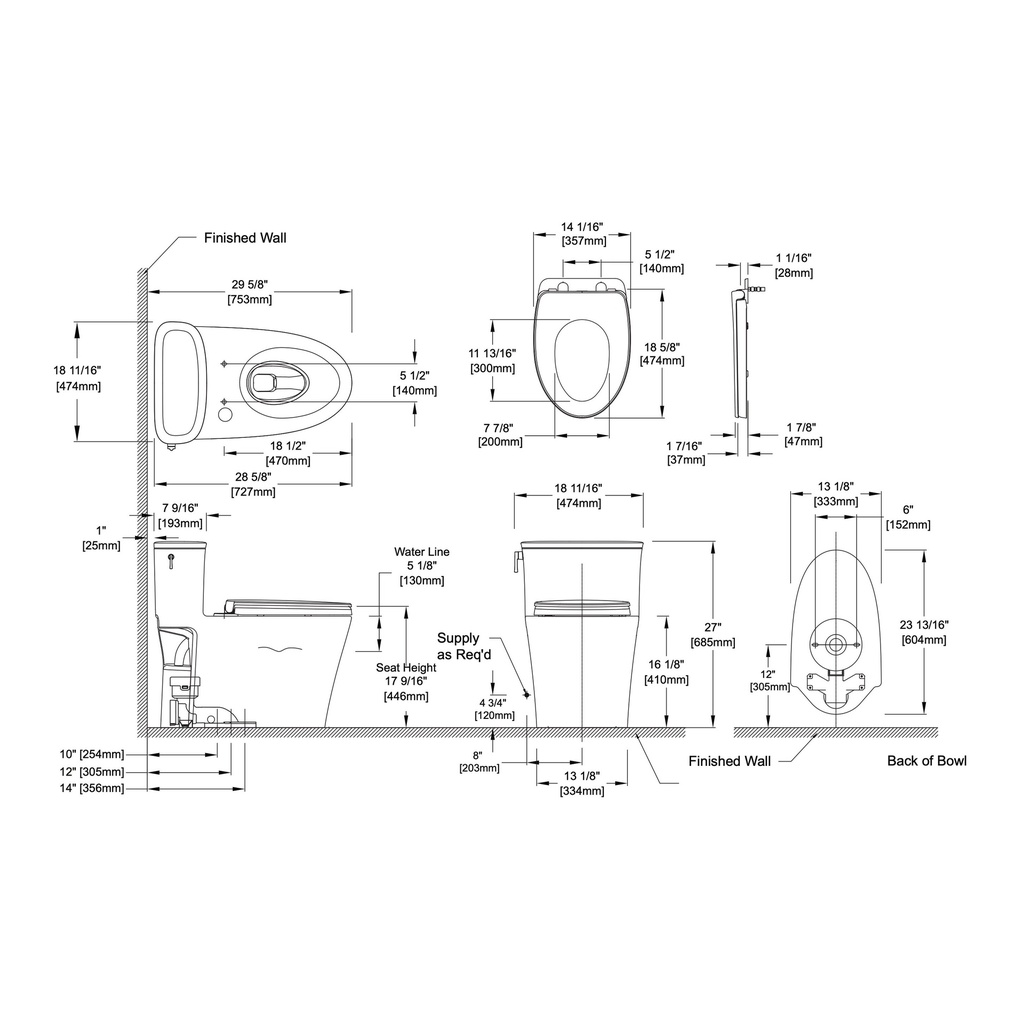 TOTO MS686234CEFG#01 Aurora 1PC Toilet W/ Ss234