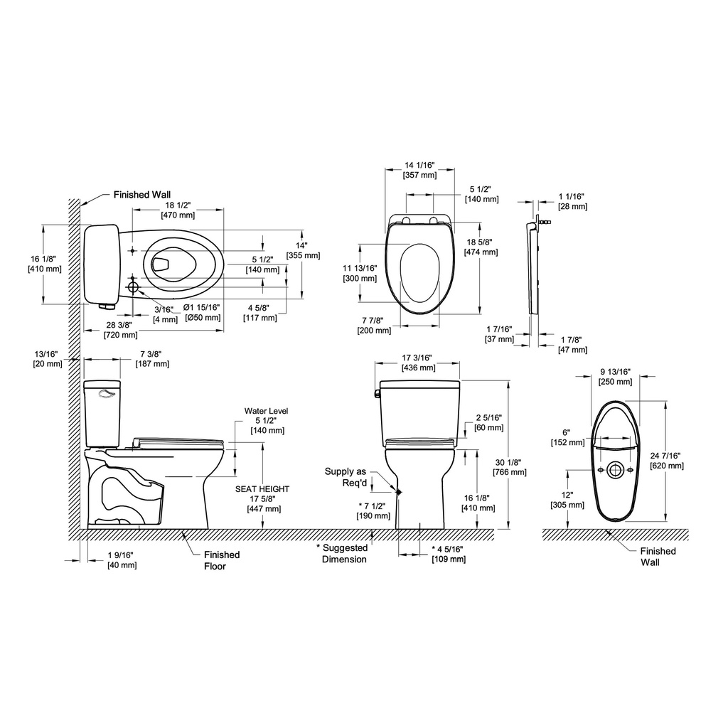 TOTO MS776124CEFG#01 Drake 2Pc Uh Toilet W/ Seat1.28Gpf Cefiontect Washlet +
