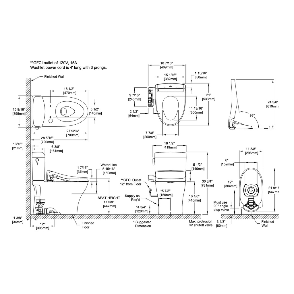 TOTO MW4363346CEMFGN#01 Aquia IV Cube W Washlet S2 1