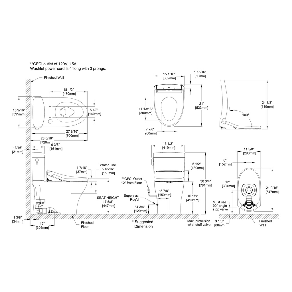 TOTO MW4363446CEMFGN#01 Aquia IV Cube W Washlet S5 1