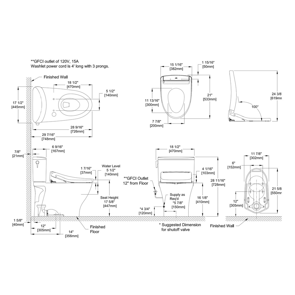 TOTO MW4423446CEFG#01 Nexus 2PC W Washlet S5 1.28G