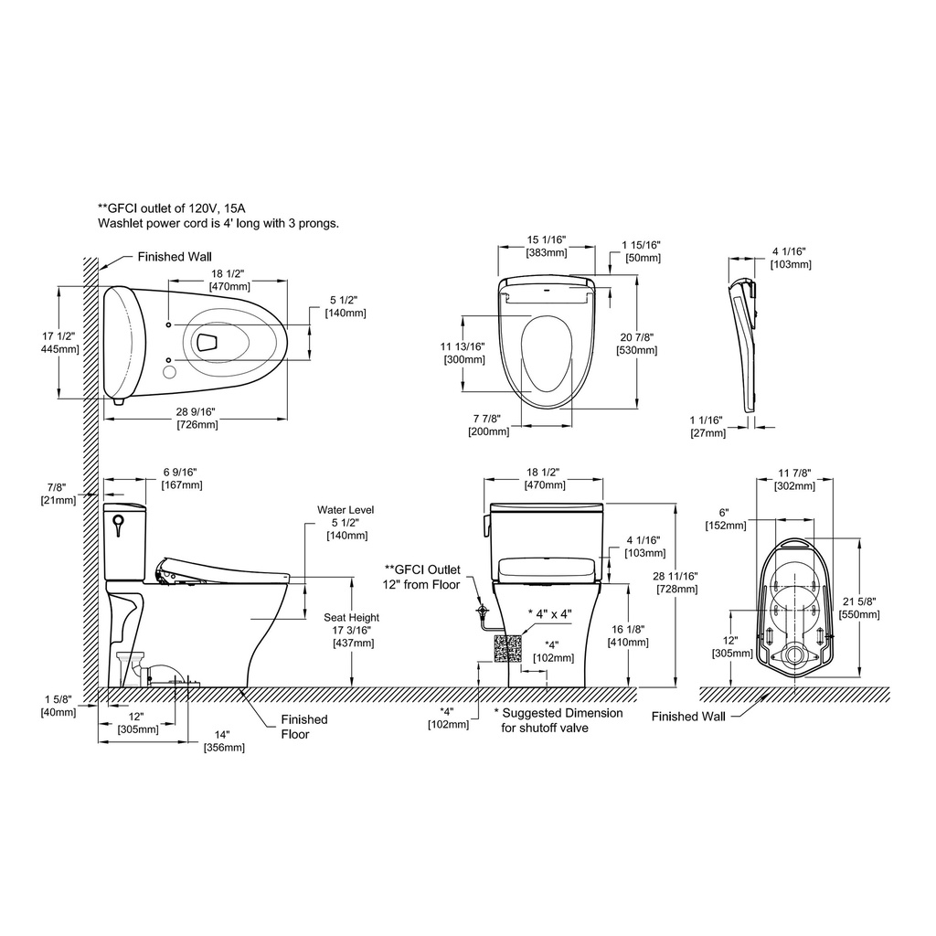 TOTO MW4424736CEFG#01 2Pc Nexus W/ Washlet+ S7A (1.28 Gpf)