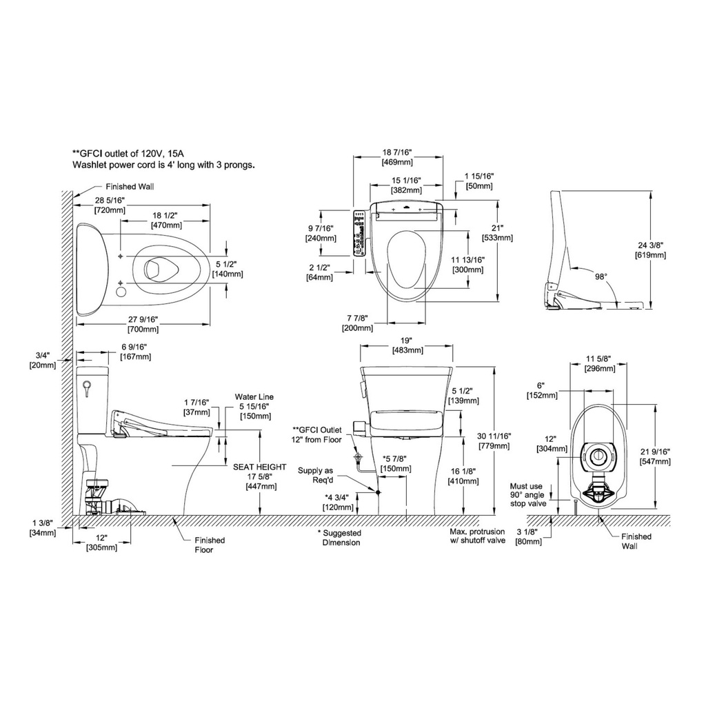 TOTO MW4483346CEMFGN#01 Aquia IV Arc W Washlet S2 1.